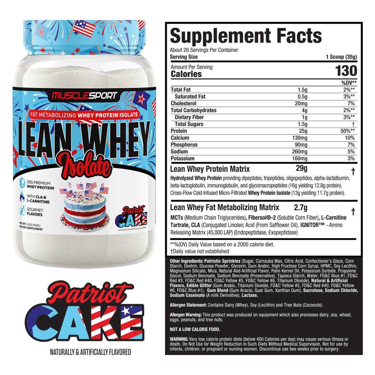 Lean Whey™ 2lb Premium Whey Protein Isolate: Come at Me Cannoli