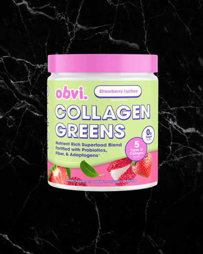 Obvi Collagen Greens - Strawberry Lychee