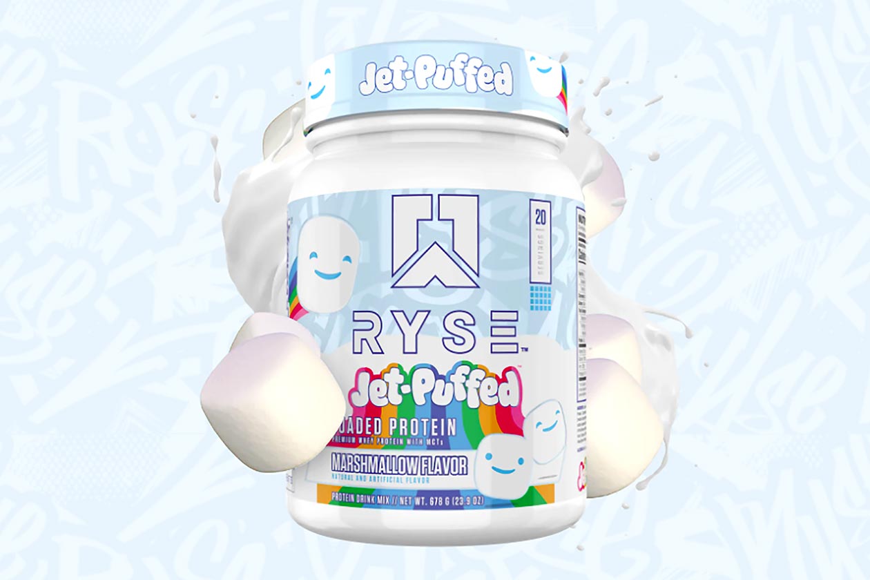 Marshmallow flavor RYSE Jet Puffed Loaded Protein powder