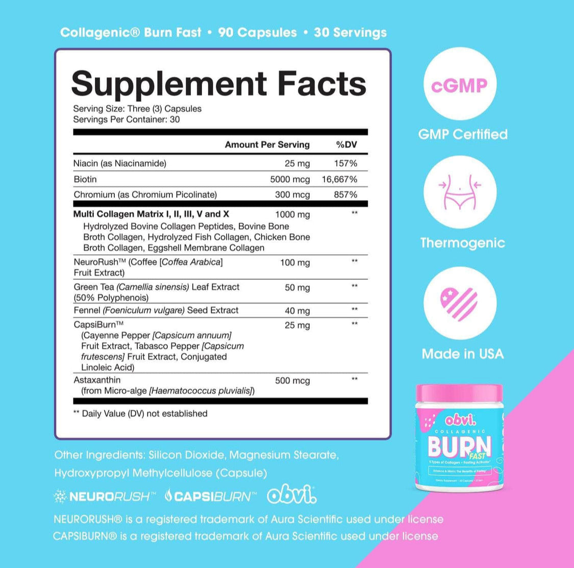 Obvi Burn Fast supplement facts and benefits