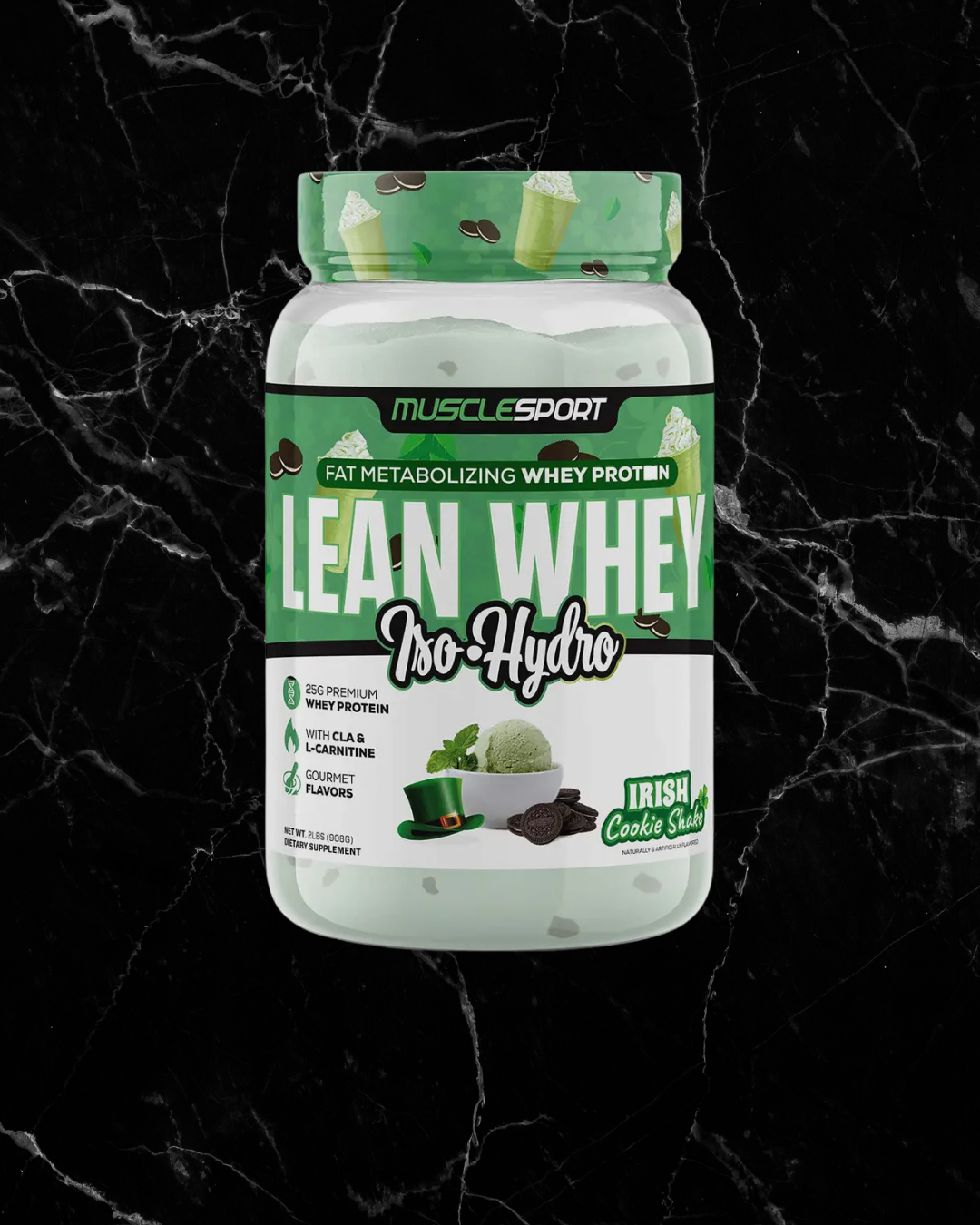 Muscle Sport Lean Whey 2lb - Irish Cookie Shake -