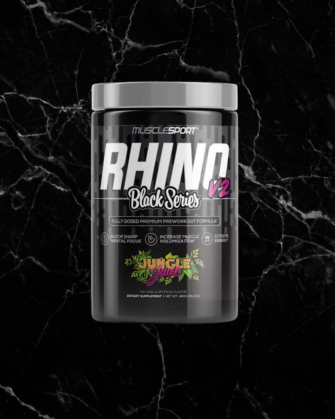 RHINO BLACK V2 - HIGH PERFORMANCE & STIM PREWORKOUT - Jungle Juice -