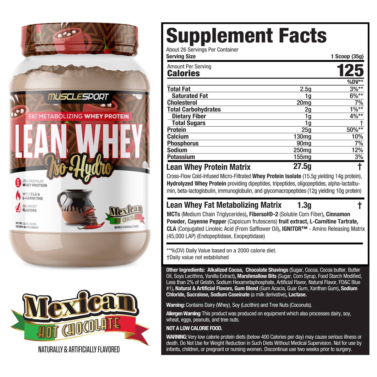 Lean Whey™ 2lb Premium Whey Protein Isolate: XMAS Peppermint Mocha Cookie Shake