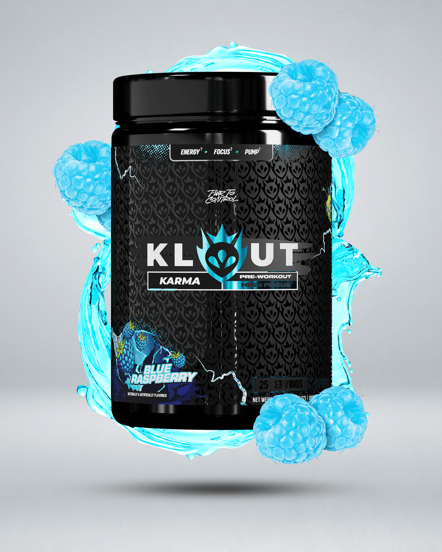 KLOUT KARMA: Medium-Stim Pre-Workout: Blue Raspberry