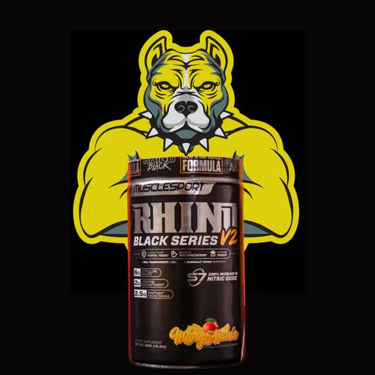 RHINO BLACK V2 - HIGH PERFORMANCE & STIM PREWORKOUT - Mango Mania -