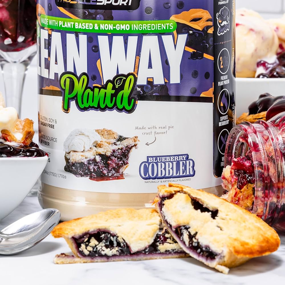 Musclesport's Lean Way Plant'd
Protein/Superfood Powder - Blueberry Cobbler -