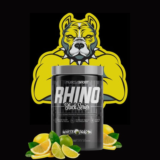 RHINO BLACK V2 - HIGH PERFORMANCE & STIM PREWORKOUT - White Dragon -