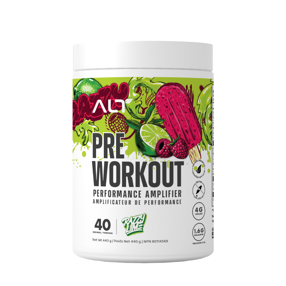 ALT Pre Workout: Multiple Flavours-Razzy Lime. Sour Green Cherry. Blue Lemonade