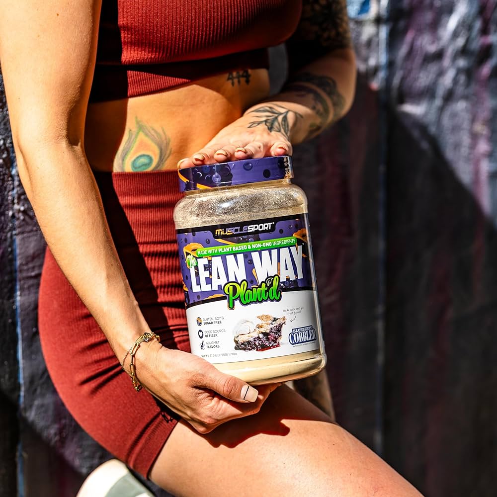 Musclesport's Lean Way Plant'd
Protein/Superfood Powder - Blueberry Cobbler -