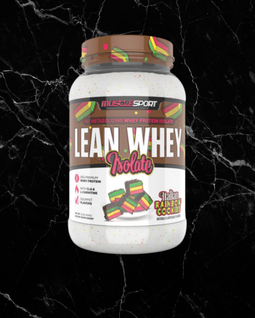 Muscle Sport Lean Whey 2lb - Italian Rainbow Cookies -