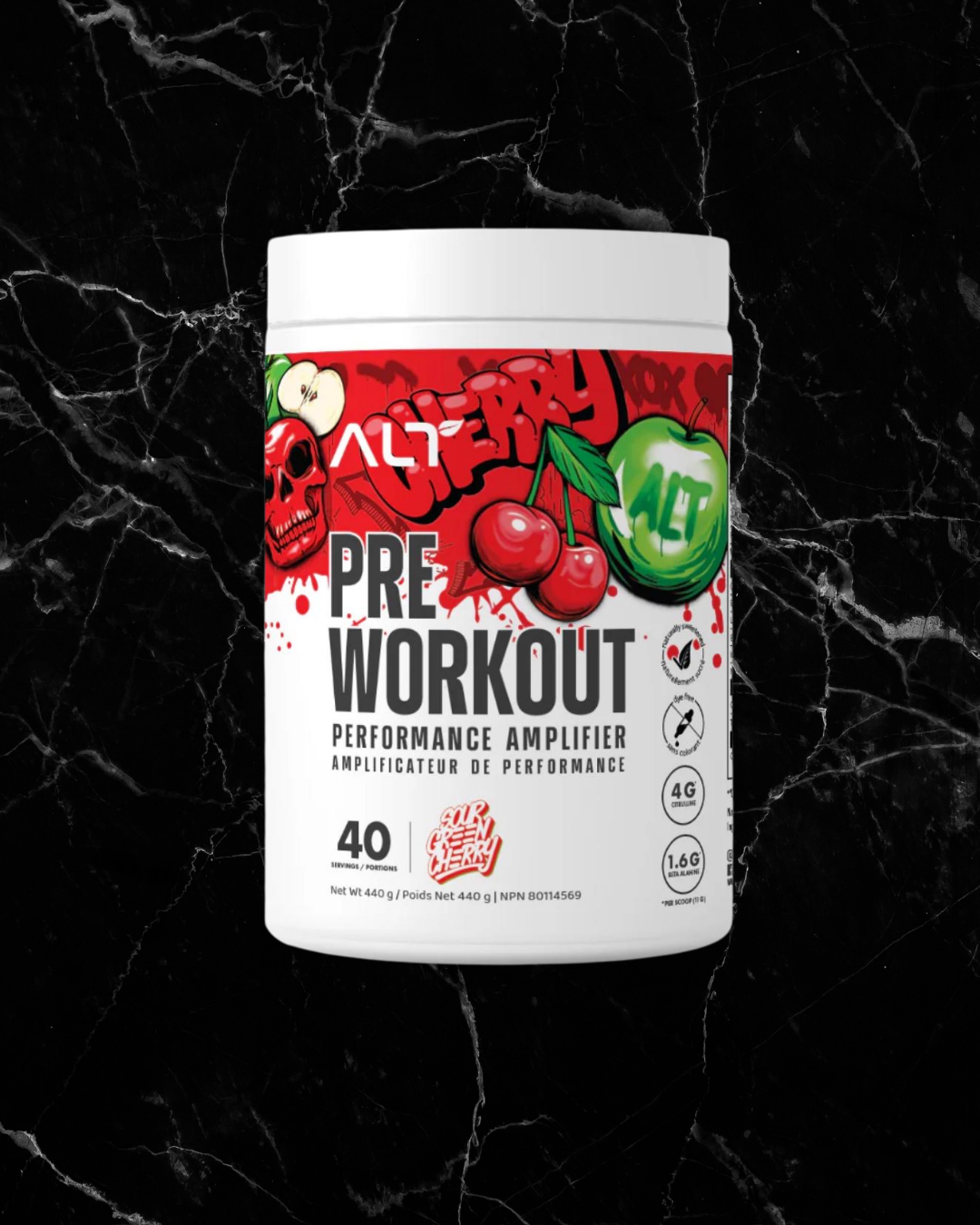 ALT Pre Workout: Multiple Flavours-Razzy Lime. Sour Green Cherry. Blue Lemonade