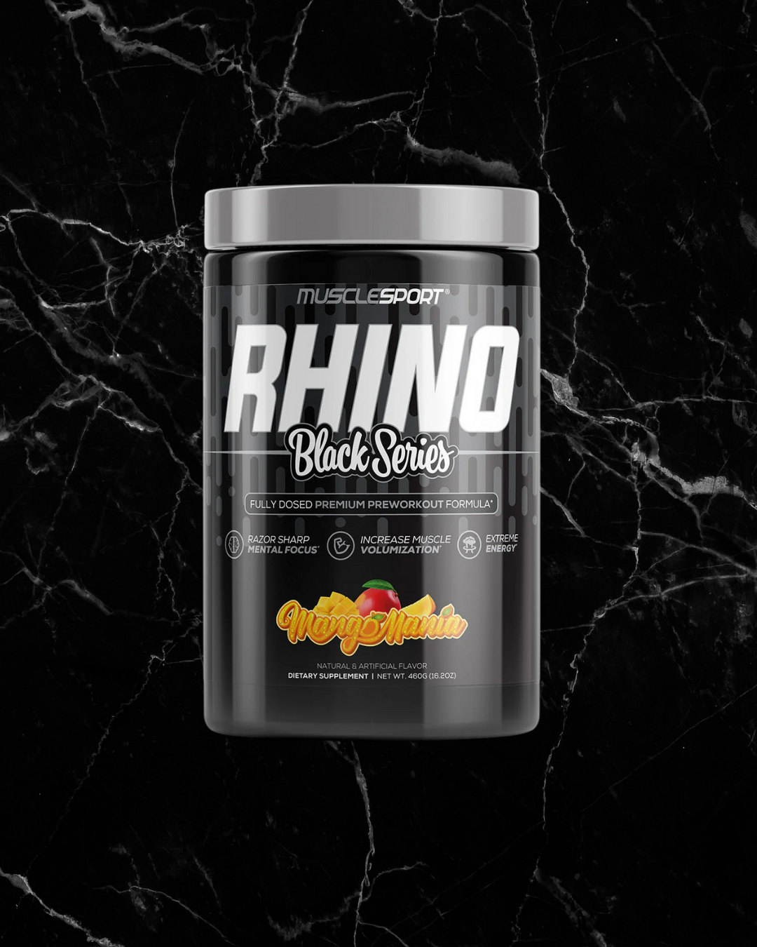 RHINO BLACK V2 - HIGH PERFORMANCE & STIM PREWORKOUT - Mango Mania -