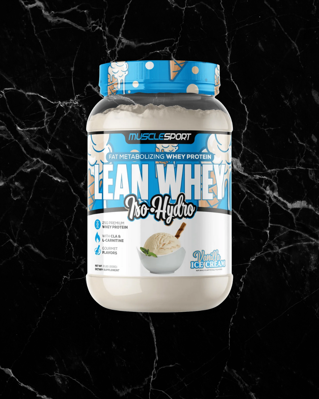 Muscle Sport Lean Whey 2lb - Vanilla Ice Cream -