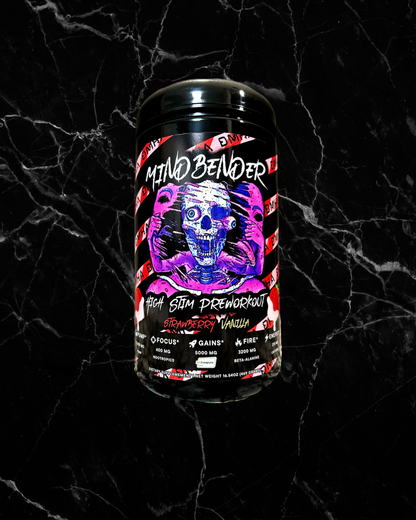 MINDBENDER 7.0 Nootropic High Stim Pre-Workout w/ Creapure - 40/20 Serving -Strawberry Vanilla-