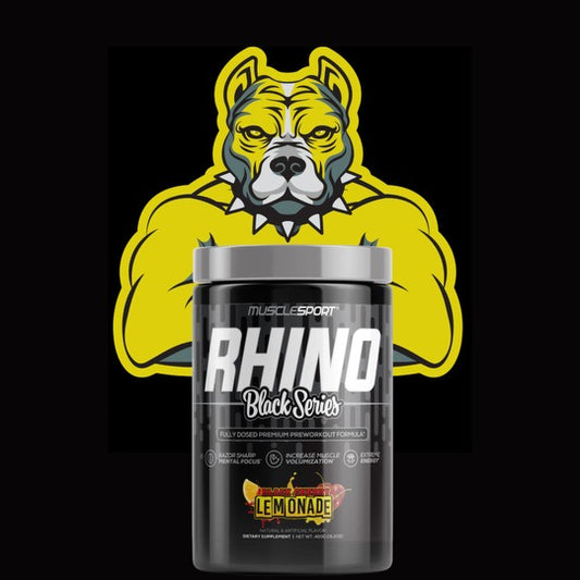 RHINO BLACK V2 - HIGH PERFORMANCE & STIM PREWORKOUT - Black Cherry Lemonade-