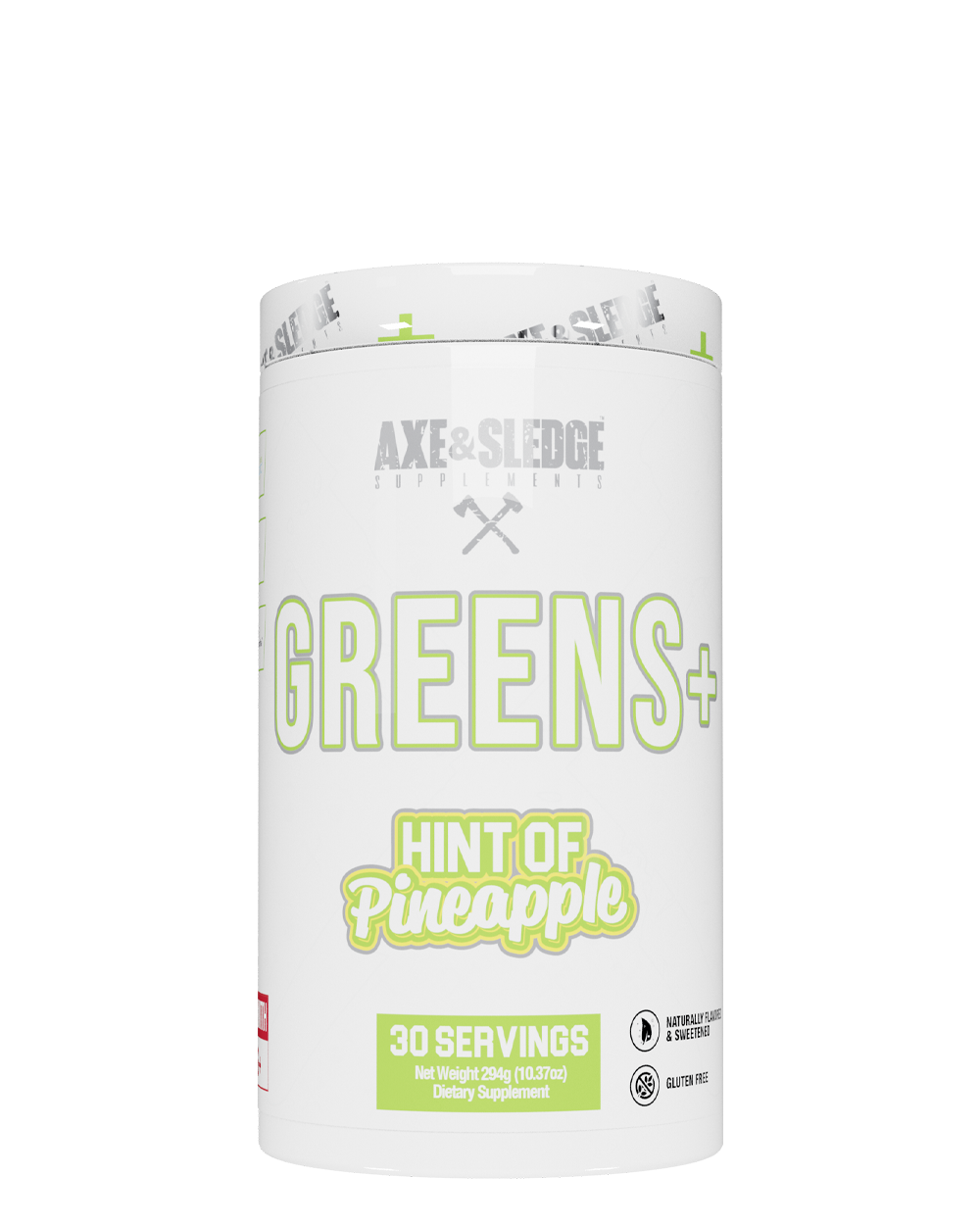 Axe & Sledge Greens+ Hint of Pineapple packaging