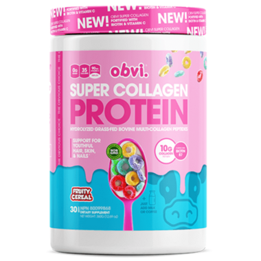 Obvi Super Collagen Protein Fruity Cereal front view