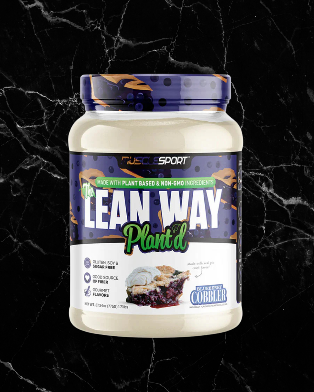 Musclesport's Lean Way Plant'd
Protein/Superfood Powder - Blueberry Cobbler -