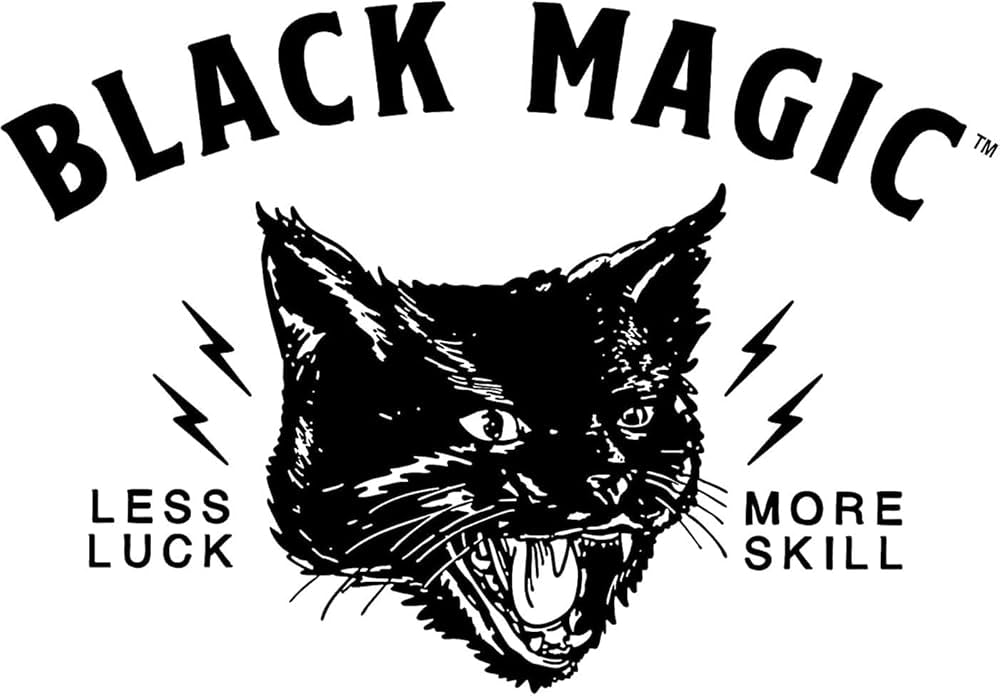 Black Magic logo with cat illustration