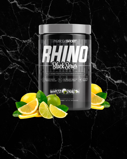 RHINO BLACK V2 - HIGH PERFORMANCE & STIM PREWORKOUT - White Dragon -