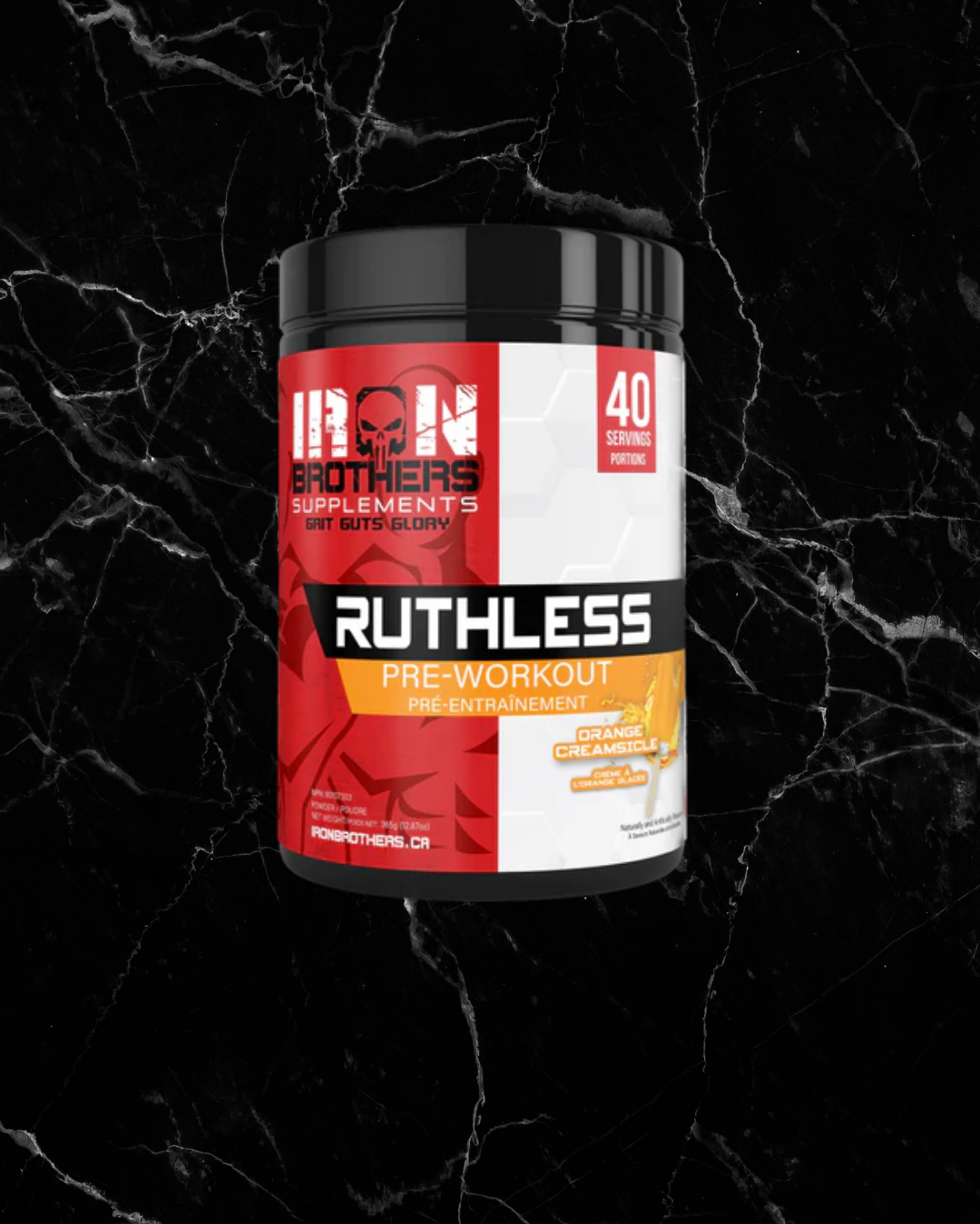 Iron Brothers Ruthless Pre-Workout, 40 porciones Crema de naranja 