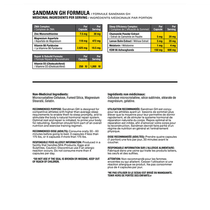 Sandman GH Growth Hormone Catalyst ingredients list