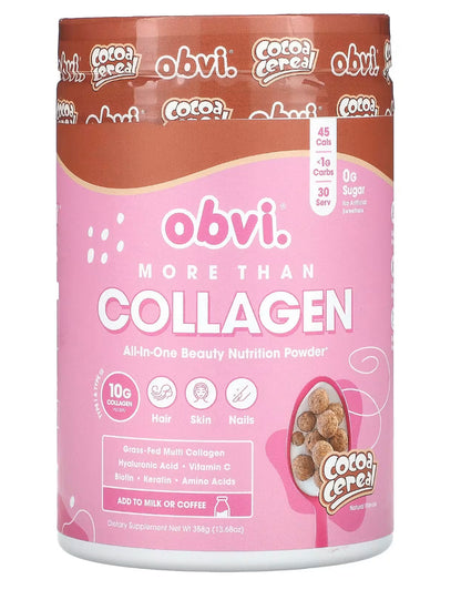 Obvi Collagen Cocoa Cereal container front view