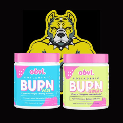 Obvi Burn Fast and Sweat Bundle with collagen supplements