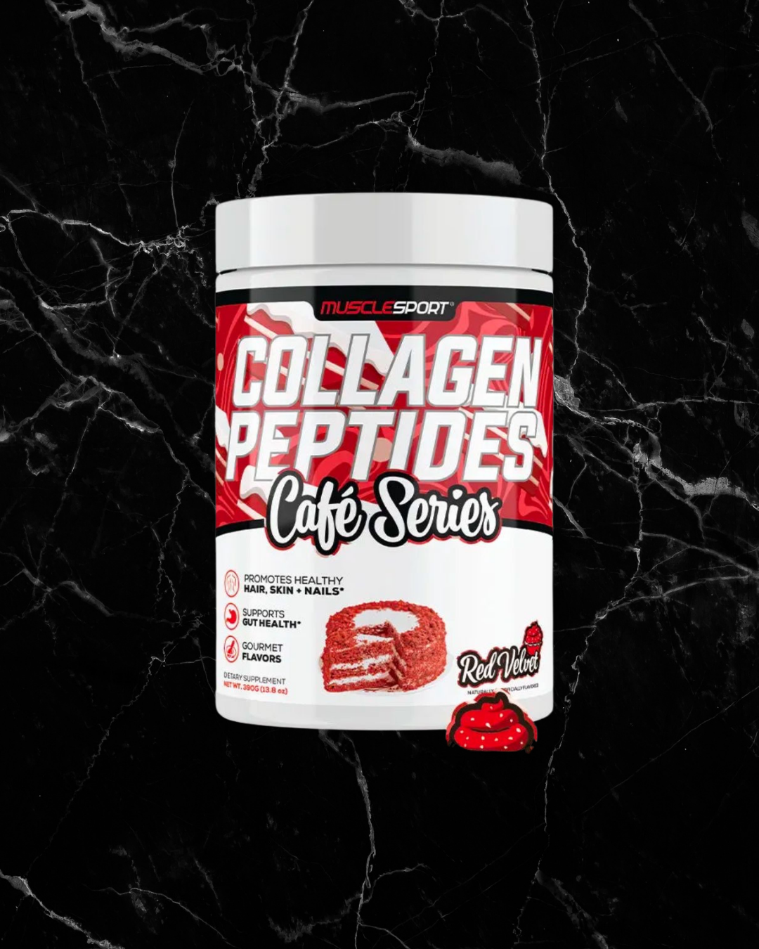 Collagen Peptides - Hydrolyzed Collagen Plus Biotin: Red Velvet “Cafe Series”