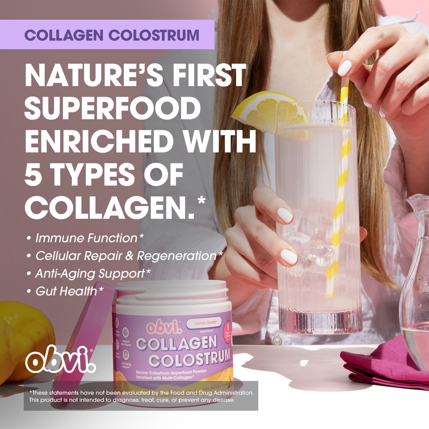 Obvi Colostrum - Lemon Sorbet